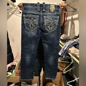 Men's Blue Jeans with Embroidered Pockets SLIM STRAIGHT